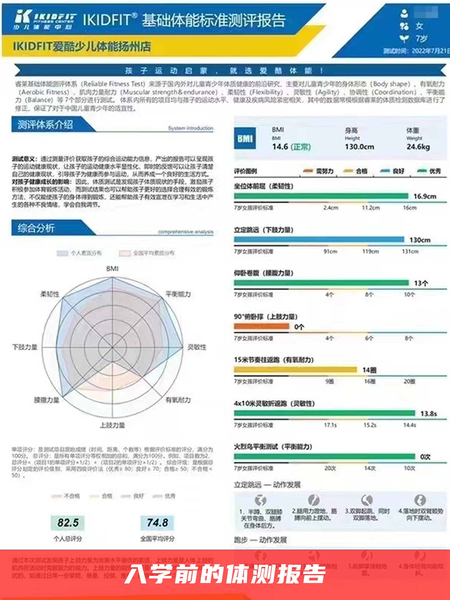 爱酷少儿体能体测